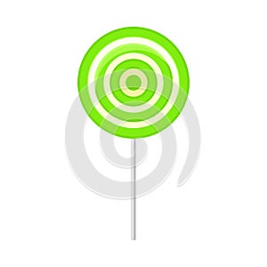 Round striped lollipop. Vector illustration on a white background.