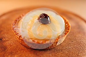 Round sweet pastry closeup photo