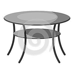 Round table icon, gray monochrome style