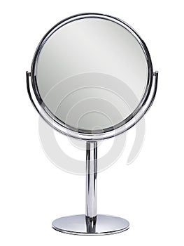 Round table mirror on a white background