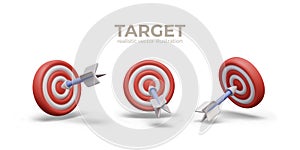 Round target, arrow hits bull eye. Defining target audience