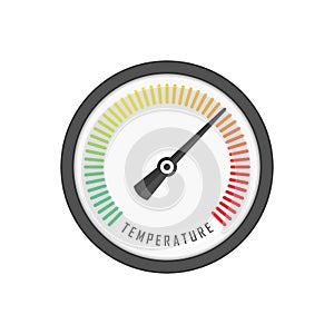 Round temperature gauge.