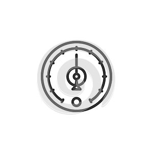 Round temperature gauge line icon