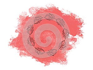 Round text frames in boho style with beads, pendants, feathers and crystals. Vintage Template wreath, round frame