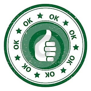 Round Thumbs Up OK icon or symbol