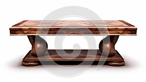 Luxurious Wooden Coffee Table With Neo-classical Symmetry photo