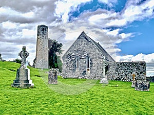 Round Tower at Clonmacnoise Monastery, County Offaly, Ireland