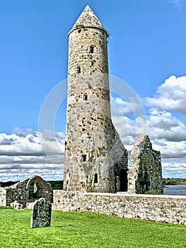 Round Tower at Clonmacnoise Monastery, County Offaly, Ireland