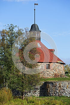 The round tower Lars Torstenson. The Korela Fortress, Priozersk