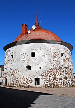 Round Tower on the Market Square in the old medieval part of Vyborg