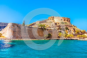 Round tower of Spinalonga fortress.