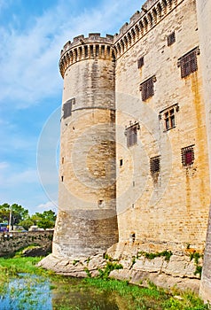The round tower of the Tarascon Castle, France