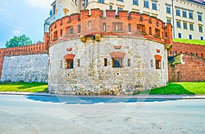 The round tower of Wawel Castle in Krakow, Poland