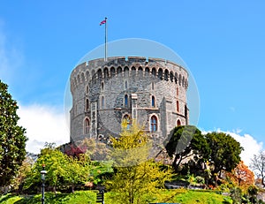 Round Tower of Windsor Castle, London suburbs, UK
