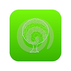 Round tree icon green vector