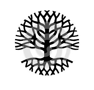 Round tree logo silhouette