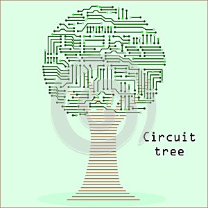 Round tree made of a circuit board pattern