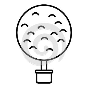 Round tree pot icon outline vector. Task energy service