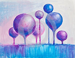 Round trees, painting