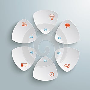 6 Round Triangles Blue Orange PiAd