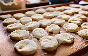 Round unbaked pies