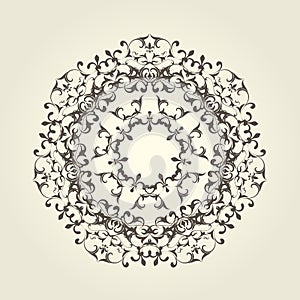 Round vignette pattern - decorative mandala design