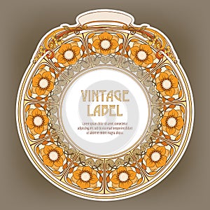 Round Vintage Frame Label for Products or Cosmetics