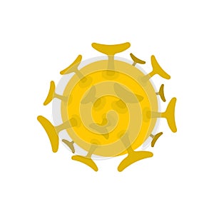 Round viral bacteria icon, flat style