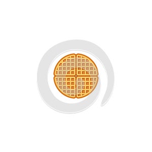 Round waffle, Belgian waffle isolated vector graphics