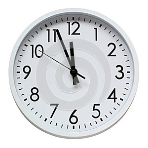 Round wall clock isolated on a white background with a clipping path