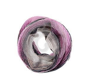 Round warm knitted scarf