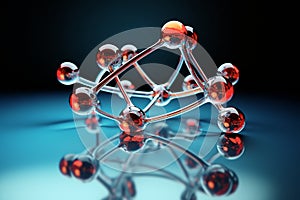 Round water molecules connected with each other. Generative AI