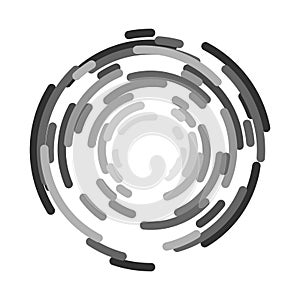 Round waves. Damping oscillation abstract vector illustration