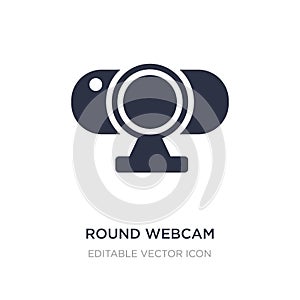 round webcam icon on white background. Simple element illustration from Computer concept