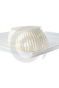 Round white soft cheese