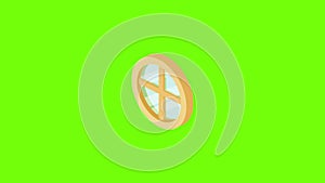 Round window frame icon animation