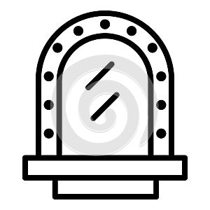 Round window icon, outline style