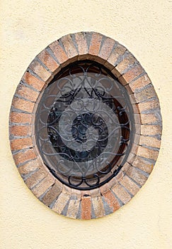 Round window with stained glass