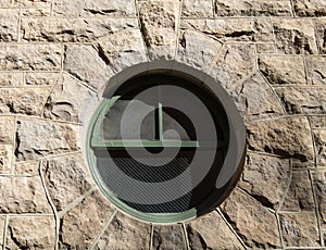 Round window in stone