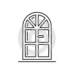 Round Windows icon, Linear style. Vector Architecture elements.