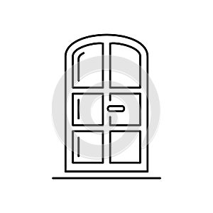Round Windows icon, Linear style. Vector Architecture elements.