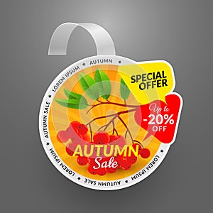 Round wobbler design template. Autumn sale event.