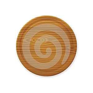 Round wood plate for pizza. Kitchen cutting board