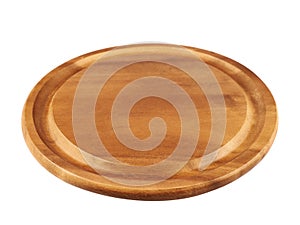 Round wooden tray salver