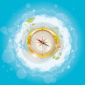 Round the world - nature design with compass