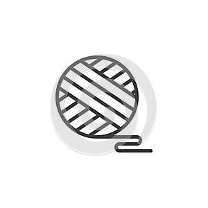 Round yarn spool line icon