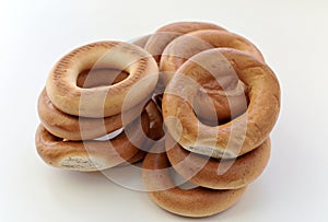Round yellow fried bagels