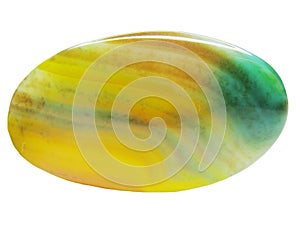 Round yellow and green agate crystal