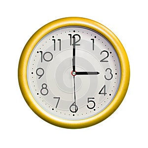 Round yellow wall clock