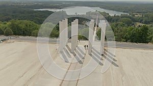 Roundabout aerial shooting of the twelve columns de Saint-Christophe